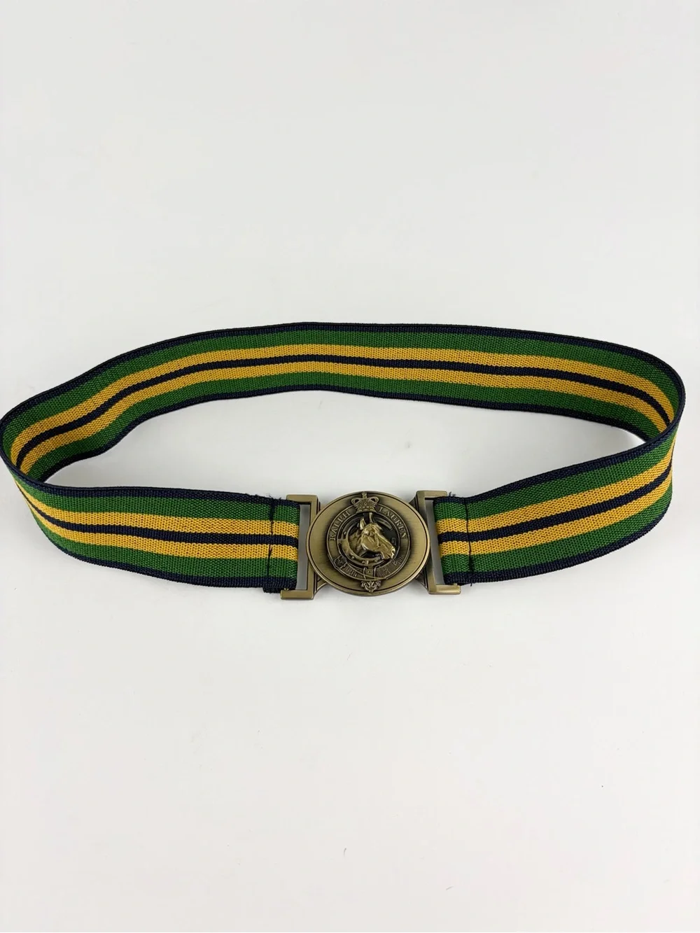 Ralph Lauren Elastic Stretch Striped Hook Closure Horse Logo Belt 2 2T